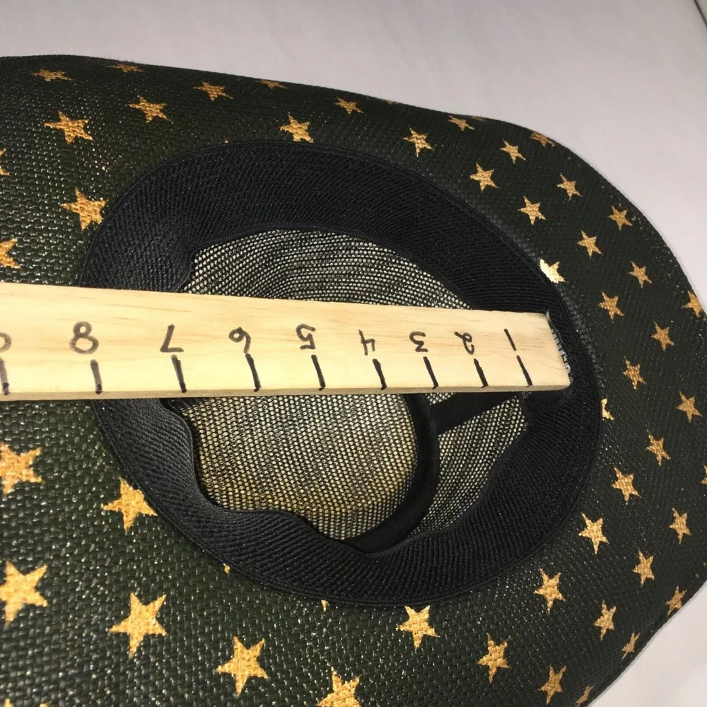 American Flag Cowboy Hat,Striped Western Tea-Stained USA Shape-It Brim